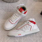CD B27 High-Top Sneaker White Red Print Calfskin