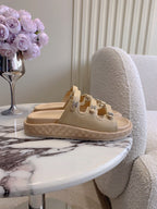 CC Slippers Beige Lambskin 145355