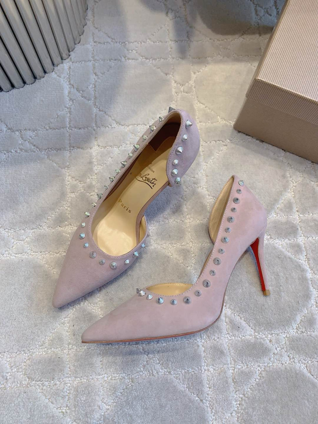 CL  Irishell 85 Studded d'Orsay Pumps Thistle Suede 177130