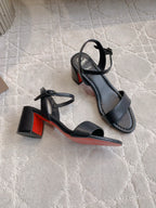 CL Simple Sandals Black Sheepskin 328455