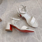 CL Simple Sandals White Sheepskin 328457
