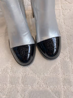 CC 25 Heeled Short Boot Silver mix Black Patent Leather 516676