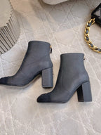 CC 25 Short Boot Black Fabric Sheepskin 516640