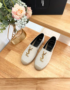 SL YVES LOGO SLIP ON CREAMY WHITE CANVAS