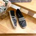 CD Granville Espadrille Charcoal Blue Black Oblique Jacquard Fabric And Calfskin