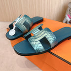 HM Oran Sandals Dark Teal Calfskin 312781