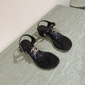 cc sandal 45 black lambskin
