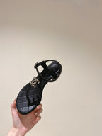 cc sandal 45 black lambskin