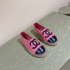 espadrilles pink black quilted calfskin