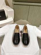 espadrilles all black calfskin