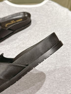lv sandal isola flat mule black calfskin