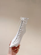 Jimmy Scarlett Ankle Boot 90mm In White Lambskin 813455