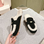Miu Mule Half Fur  Black Suede