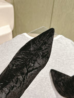 CC Ankle Boots 85mm Black Rough Velvet Fabric