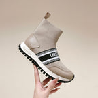 CD High-Top Sneaker 40mm Beige Stretch Wool And Lambskin