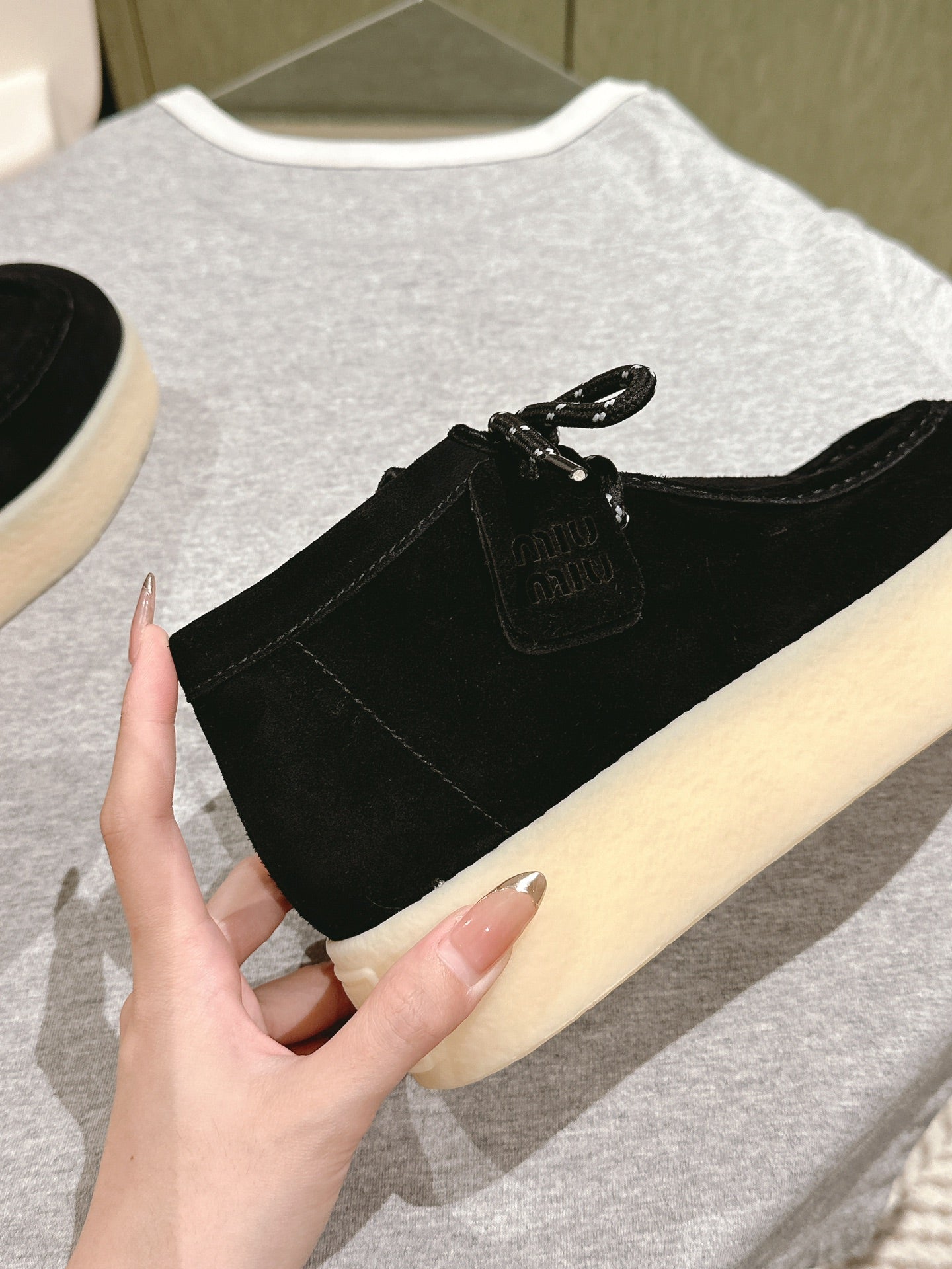 Miu Ankle Boots Black Suede