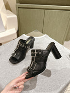 CD 25 Punk Heeled Slide Lambskin with Leather Buckle 241956