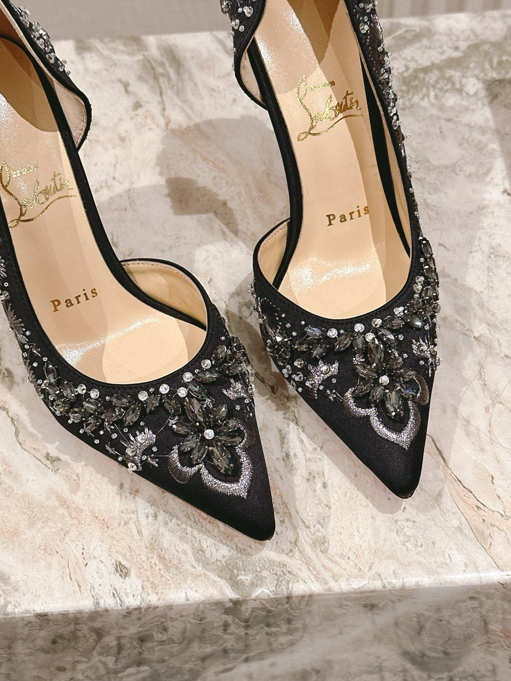 CL 25 Embellished Pumps Black Imported Original Special 346313