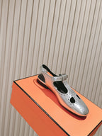 HM 25 Marry Jane Slingback Grey Cowhide 346240