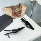 SL CARINE SLINGBACKS PUMP 60 BLACK CALFSKIN