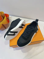 HM  Bouncing sneaker Black mix White Fabric with Suede 212277