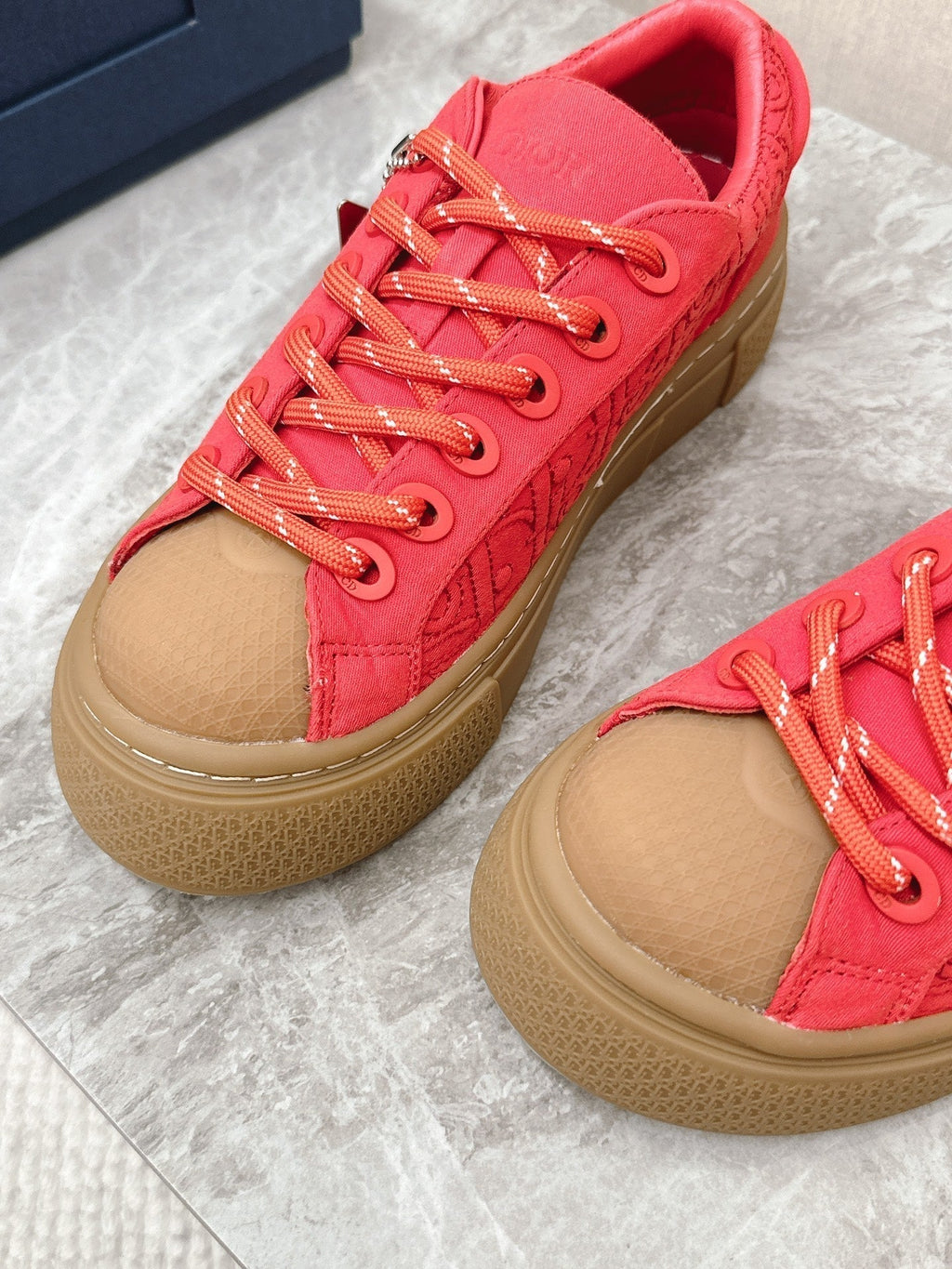 CD And Stone Island B33 Sneaker â€“ Limited And Numbered Edition Coral Red Canvas