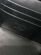 CC 25S Small Vanity 17cm Black Grained Calfskin Light Gold Hardware