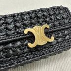 Celin Triomphe 20cm Black Raffia
