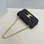 Celin Triomphe 20cm Black Raffia