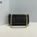 Celin Triomphe 20cm Black Raffia