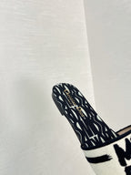 dway slide embroidered cotton black miss cd alllover motif