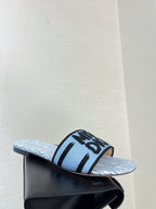 dway slide embroidered cotton cloud blue miss cd alllover motif