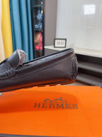 HM Men's Loafer Black Cowhide Fur Lining 524403