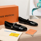 LV Romy Flat Black Damier Patent calf Leather 218322