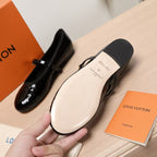 LV Romy Flat Black Damier Patent calf Leather 218322