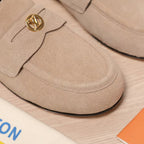 LV 25C Flat Mule Cream Suede 218312