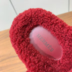 HM Chypre Sandal In Red Lamb Wool 984177