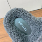 HM Chypre Sandal In Dark Grey Lamb Wool 984183