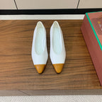 LP Rebecca Ballet Flats In White Mix Yellow Brown Cowhide 984358