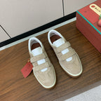 LP 26SS Velcro-strap Sneaker Beige mix White Suede Leather 606508
