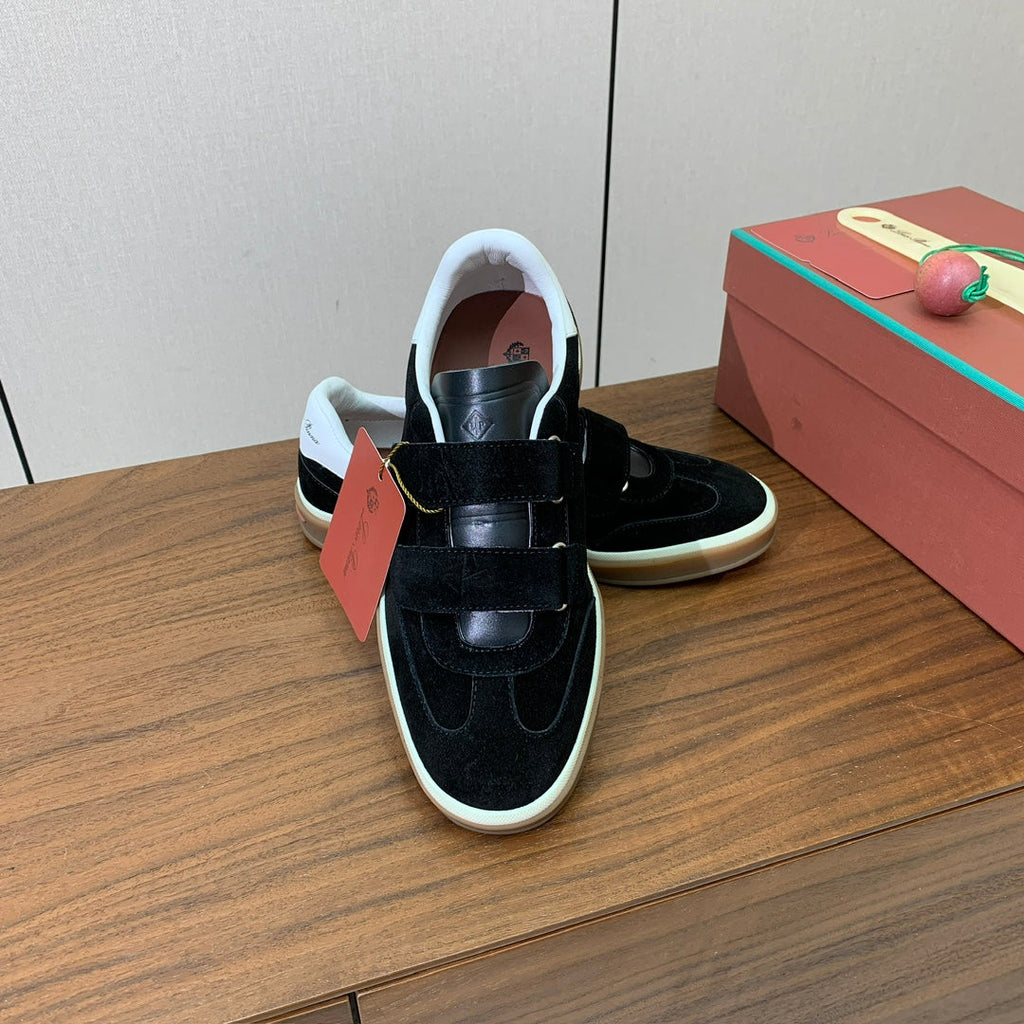 LP 26SS Velcro-strap Sneaker Black Suede Leather 585748