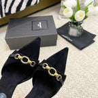 SL LINK MULES PUMP BLACK VELVET