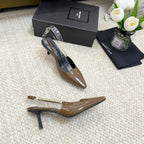 SL BLAKE SLINGBACK PUMPS CAMEL CALFSKIN