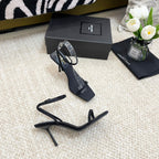 SL GEORGIA SANDALS PUMP BLACK SATIN
