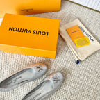 LV Shake Flat Ballerina Silver Cowhide