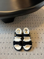 CD Dioract Sandal 40mm Black Suede And Fleece Lining