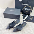 CC 25 Slingback Flats Black Silk 330921