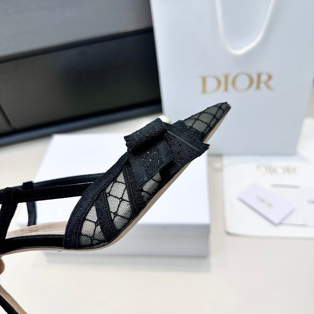 CD 26 Slingback 85 Black Mesh Leather 622212