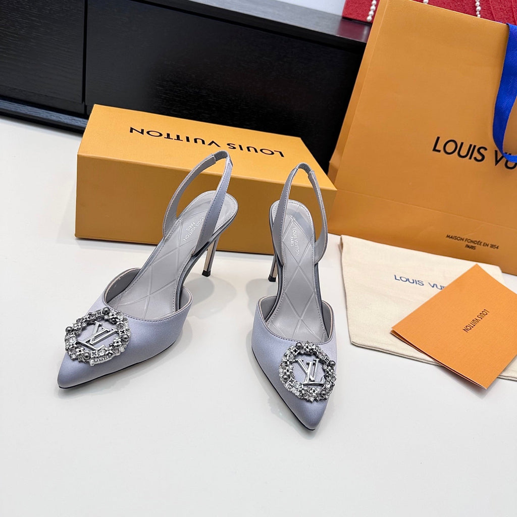 LV 26s Slingback 95 Light Lavender Premium Satin 622445