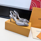 LV 26s Slingback 75 Light Lavender Premium Satin 622446